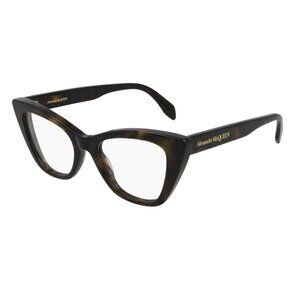 NEW ALEXANDER MCQUEEN EYEGLASSES AM0305O 002, WOMEN HAVANA CAT EYE EYEWEAR